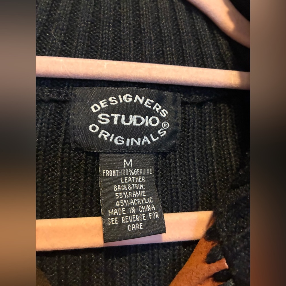 Designers Studio Leather Patchwork Vest! - image 3